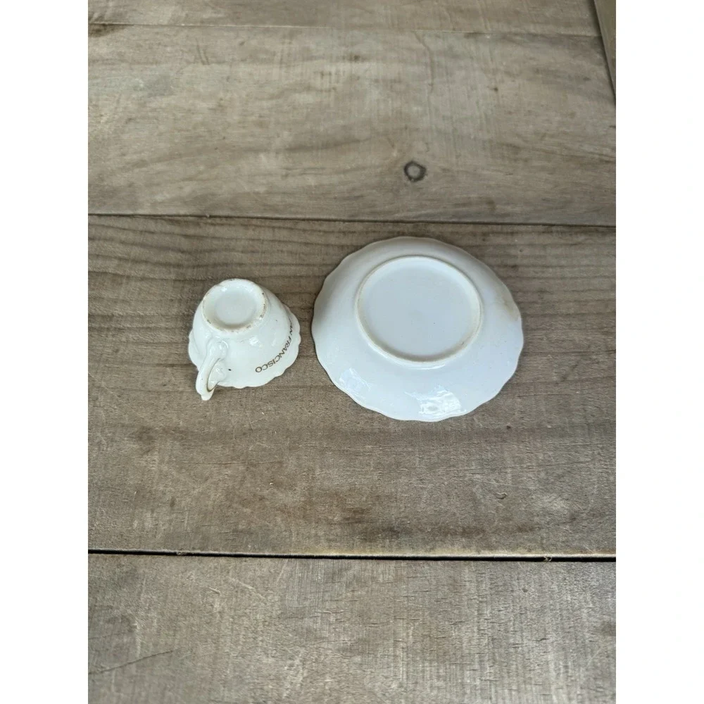 Vintage Small Souvenir Plate‎ And Teacup SAN FRANCISCO Gold Trim